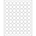 1" Glossy White Circle Laser Labels - (63/Sheet--6300/Box)