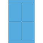 4 x 6" Fluorescent Blue Rectangle Laser Labels - (4/Sheet--400/Box)