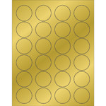 1 5/8" Gold Foil Circle Laser Labels - (24/Sheet--2400/Box)