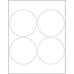 4" White Circle Laser Labels - (4/Sheet--400/Box)