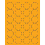 1 5/8" Fluorescent Orange Circle Laser Labels - (24/Sheet--2400/Box)