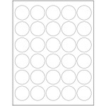 1 1/2" Glossy White Circle Laser Labels - (30/Sheet--3000/Box)