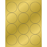 2 1/2" Gold Foil Circle Laser Labels - (12/Sheet--1200/Box)