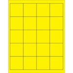2 x 2" Fluorescent Yellow Rectangle Laser Labels - (20/Sheet--2000/Box)