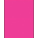 8 1/2 x 5 1/2" Fluorescent Pink Rectangle Laser Labels - (2/Sheet--200/Box)