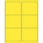 4 x 3 1/3" Yellow Rectangle Laser Labels - (6/Sheet--600/Box)