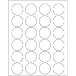 1 5/8" Glossy White Circle Laser Labels - (24/Sheet--2400/Box)