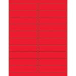 4 x 1" Fluorescent Red Rectangle Laser Labels - (20/Sheet--2000/Box)