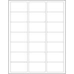 2 1/2 x 1 1/2" White Rectangle Laser Labels - (21/Sheet--2100/Box)