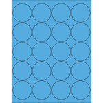 2" Fluorescent Blue Circle Laser Labels - (20/Sheet--2000/Box)
