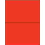 8 1/2 x 5 1/2" Red Rectangle Laser Labels - (2/Sheet--200/Box)