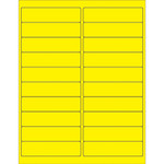 4 x 1" Fluorescent Yellow Rectangle Laser Labels - (20/Sheet--2000/Box)