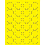 1 5/8" Fluorescent Yellow Circle Laser Labels - (24/Sheet--2400/Box)
