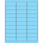 2 5/8 x 1" Fluorescent Pastel Blue Rectangle Laser Labels - (30/Sheet--3000/Box)