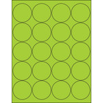2" Fluorescent Green Circle Laser Labels - (20/Sheet--2000/Box)