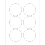 3" Glossy White Circle Laser Labels - (6/Sheet--600/Box)