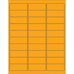 2 5/8 x 1" Fluorescent Orange Rectangle Laser Labels - (30/Sheet--3000/Box)