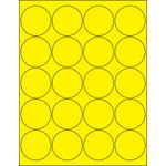 2" Fluorescent Yellow Circle Laser Labels - (20/Sheet--2000/Box)