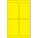 4 x 6" Fluorescent Yellow Rectangle Laser Labels - (4/Sheet--400/Box)