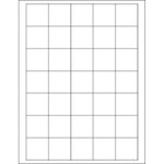 1 1/2 x 1 1/2" EZ Peel White Rectangle Laser Labels - (35/Sheet--3500/Box)