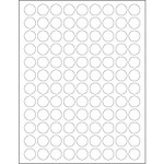3/4" White Circle Laser Labels - (108/Sheet--10800/Box)