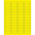 1 3/4 x 1/2" Fluorescent Yellow Rectangle Laser Labels - (80/Sheet--8000/Box)