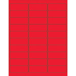 2 5/8 x 1" Fluorescent Red Rectangle Laser Labels - (30/Sheet--3000/Box)