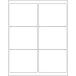 4 x 3 1/3" White Rectangle Laser Labels - (6/Sheet--600/Box)