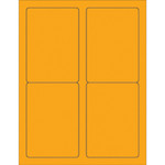 3 1/2 x 5" Fluorescent Orange Rectangle Laser Labels - (4/Sheet--400/Box)
