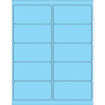 4 x 2" Fluorescent Pastel Blue Removable Rectangle Laser Labels - (10/Sheet--1000/Box)