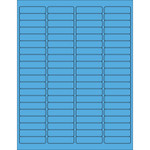 1 15/16 x 1/2" Fluorescent Blue Rectangle Laser Labels - (80/Sheet--8000/Box)