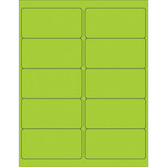4 x 2" Fluorescent Green Removable Rectangle Laser Labels - (10/Sheet--1000/Box)