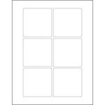 3 x 3" White Rectangle Laser Labels - (6/Sheet--600/Box)