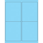 4 x 5" Fluorescent Pastel Blue Rectangle Laser Labels - (4/Sheet--400/Box)