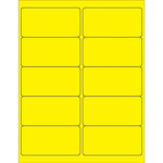 4 x 2" Fluorescent Yellow Rectangle Laser Labels - (10/Sheet--1000/Box)