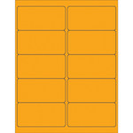 4 x 2" Fluorescent Orange Removable Rectangle Laser Labels - (10/Sheet--1000/Box)