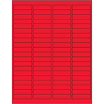 1 15/16 x 1/2" Fluorescent Red Rectangle Laser Labels - (80/Sheet--8000/Box)