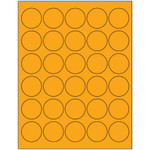 1 1/2" Fluorescent Orange Circle Laser Labels - (30/Sheet--3000/Box)