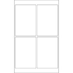 4 x 6" White Removable Rectangle Laser Labels - (4/Sheet--400/Box)