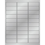 2 5/8 x 1" Silver Foil  Rectangle Laser Labels - (30/Sheet--3000/Box)