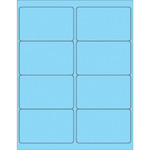 4 x 2 1/2" Fluorescent Pastel Blue Rectangle Laser Labels - (8/Sheet--800/Box)