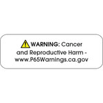 1 1/2 x 1/2" - "Warning: Cancer and Reproductive Harm - " Prop 65 Labels - 500/Roll