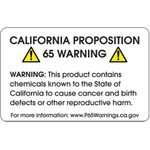 2 3/8 x 1 1/2" - Full Generic Warning Prop 65 Labels - 500/Roll