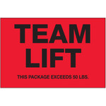 2 x 3"  - "Team Lift" (Fluorescent Red) Labels - 500/Roll