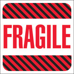 4 x 4" - "Fragile" Labels -- 500/Roll