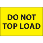 2 x 3" - "Do Not Top Load" (Fluorescent Yellow) Labels - 500/Roll