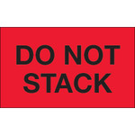 3 x 5" - "Do Not Stack" (Fluorescent Red) Labels - 500/Roll
