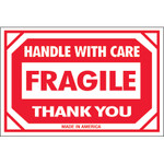 2 x 3" - "Fragile - Handle With Care" Labels -- 500/Roll