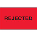 3 x 5" - "Rejected" (Fluorescent Red) Labels - 500/Roll