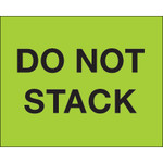 8 x 10" - "Do Not Stack" (Fluorescent Green) Labels - 250/Roll